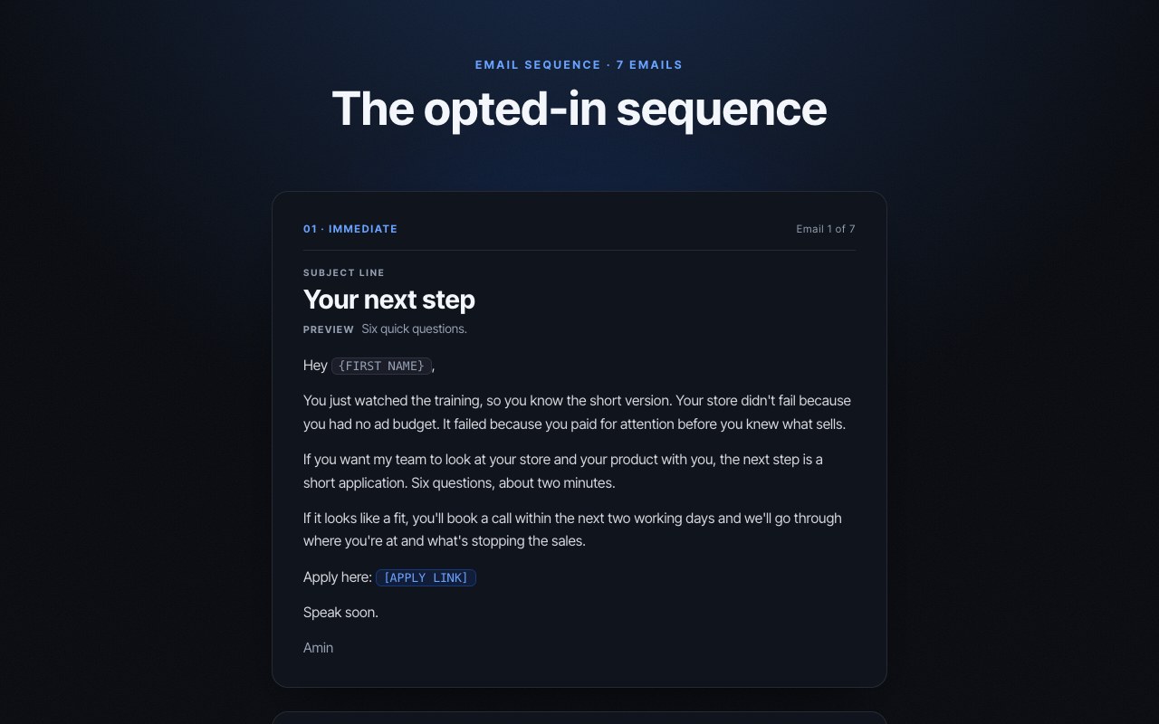 Opted-in sequence preview