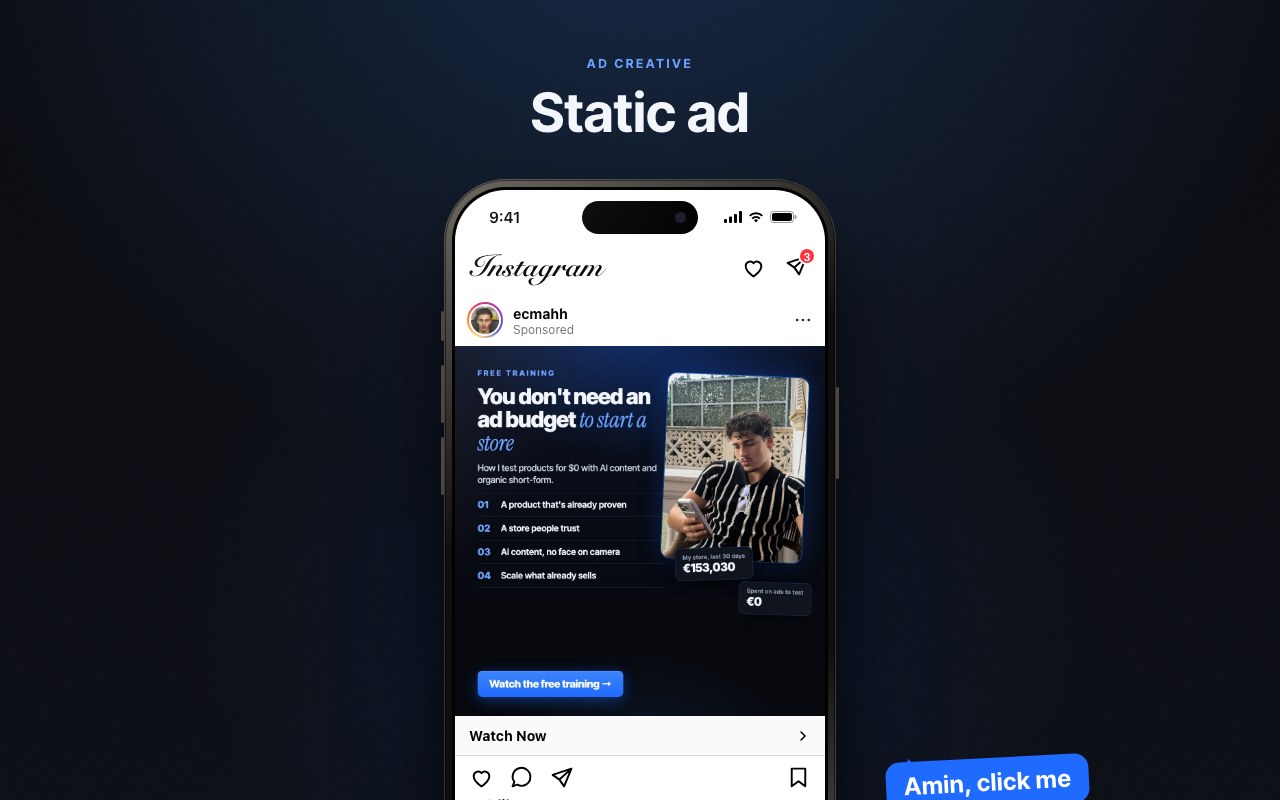 Static ad preview